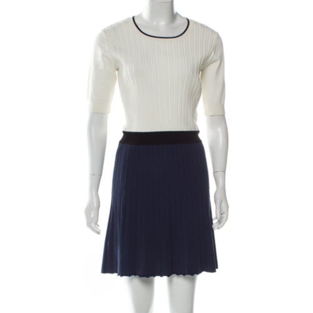 TIMO WEILAND Rib Knit Color Block Flared Dress NWT